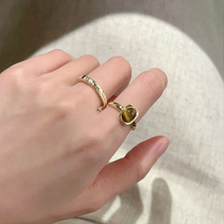 【NaNa】復古戒指女洋氣冷淡風高級感小眾獨特中古裝飾虎眼石女生閨蜜指環 女生戒指 戒指女 復古戒指