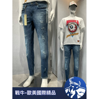Re 美國潮牌 牛仔褲 [戰牛精品] 美式牛仔褲 RE潮牌 歐美原裝 潮牌衣服 全新真品 小直筒牛仔褲 伸縮牛仔褲 破褲