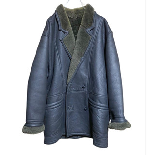 LambSkin 小羊皮毛一體排扣翻領大衣 長板外套夾克 皮衣