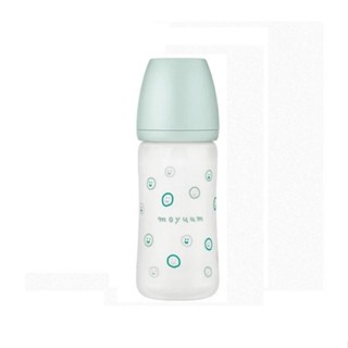 MOYUUM 韓國 寬口矽膠玻璃奶瓶(2m+)240ml微笑泡泡(8809926451246) 670元