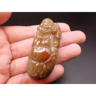 ｛珍璽翡翠｝天然A貨翡翠 天然翡翠 翡翠 翡翠墜飾 天然A貨紅翡翠彌勒佛掛件墜飾(長53寬24厚17mm)