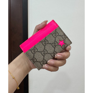 GUCCI PVC 桃紅 星星 卡夾 卡包 皮夾 證件夾 名片夾 信用卡夾