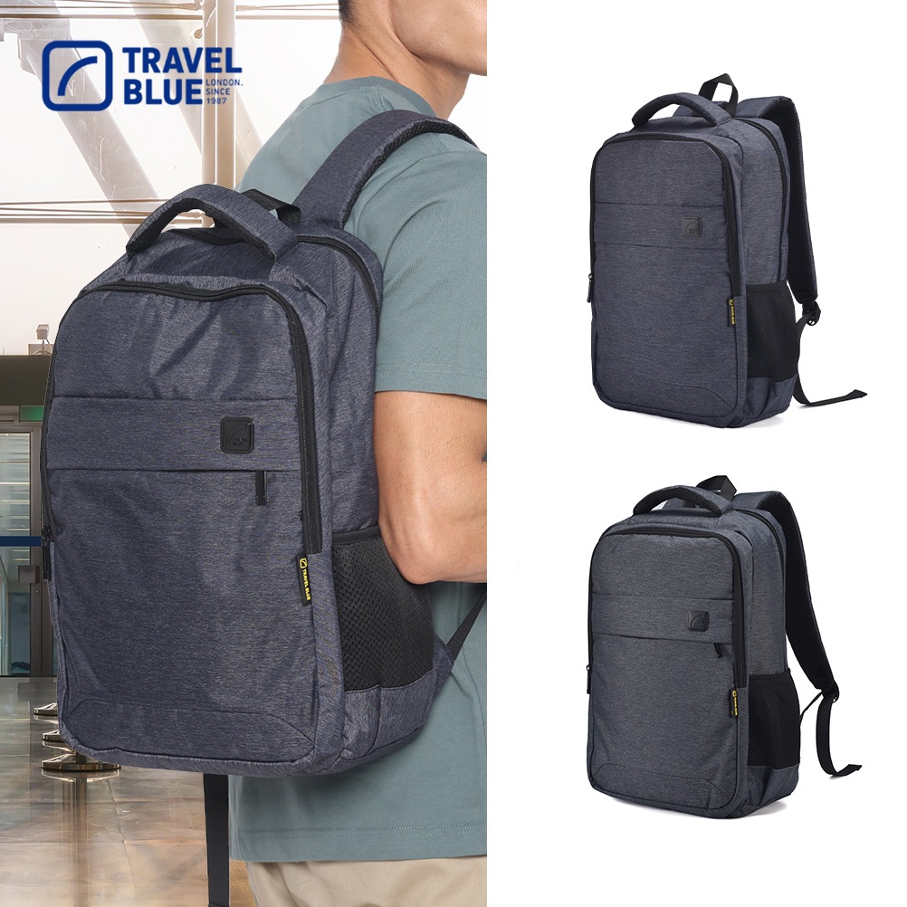【Travel Blue 藍旅】NAVIGATOR款 防水筆電後背包-黑/灰 (筆電包/雙肩包/商務後背包)TB3110