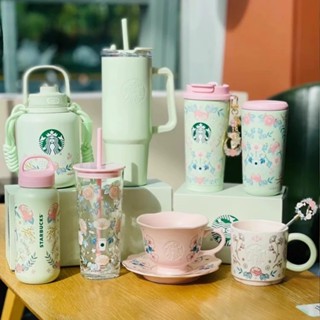Starbucks官方正品！星巴克杯子2025春日花浪漫氛圍感陶瓷馬克杯不銹鋼吸管杯隨行杯咖啡杯果汁珍奶茶奶昔茶水杯
