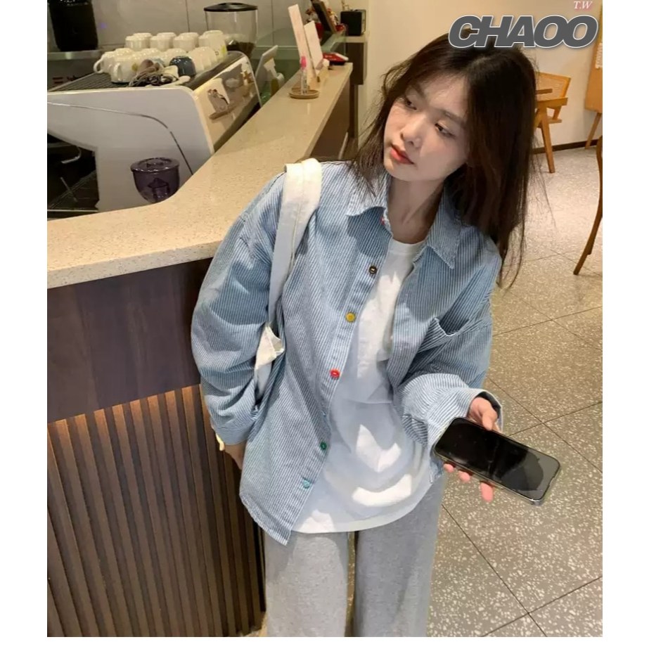 防曬 推薦 CHAOO條紋防曬襯衫