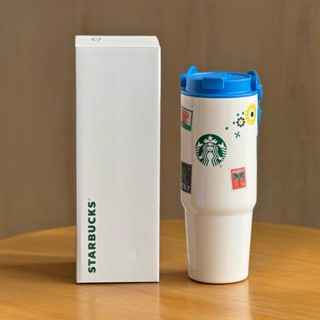 Starbucks官方正品！星巴克杯子2025 800ml假日海風不銹鋼雙飲口隨行杯咖啡杯果汁珍奶茶奶昔茶水杯