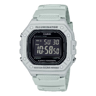 CASIO 卡西歐 W-218H-8BV 實用功能搶眼顯示時尚風格腕錶 白 43.2mm