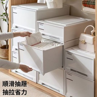 臺灣現貨 收納箱 抽屜收納櫃 透明整理箱 衣物整理箱 可疊加收納箱 抽屜收納 日式抽屜式收納盒 收納櫃 抽屜櫃 整理箱