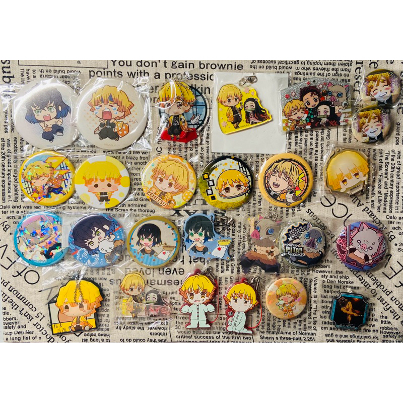 6/09更新 鬼滅之刃 徽章 大徽章 原畫徽章 壓克力吊飾 豆豆眼 名場面 我妻善逸 善逸 嘴平伊之助 豬豬 伊之助