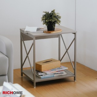 RICHOME 可莉亞輕便桌 床頭櫃 邊桌 開放式收納櫃桌 茶几 雙層邊桌 小茶几 多功能桌 SH619