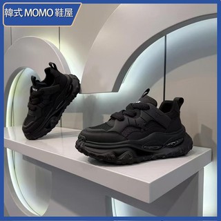 韓式MOMO鞋屋 老爹鞋男 夏季爆款網面透氣厚底增高鞋 氣墊增高鞋老爹鞋 百搭舒適個性潮流小白鞋 休閒鞋男 運動鞋男