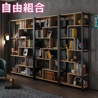 多層鋼木落地書架置物架辦公室隔斷展示架兒童學生簡易書櫃層架置物架 實木置物架 收納架 置物架 收納櫃 層架 角鋼置物