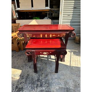 香榭二手傢俱*紅花梨木鑲貝 全實木4尺8上下座 明式神明桌(神桌+供桌)-佛桌-公媽桌-原木神桌-祖先桌-中古神桌-神櫥