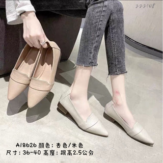【YoHo shoes 臺灣出貨】尖頭軟皮質包鞋 娃娃鞋 低跟鞋 懶人鞋 上班鞋 牛津鞋 樂福鞋 尖頭跟鞋 626