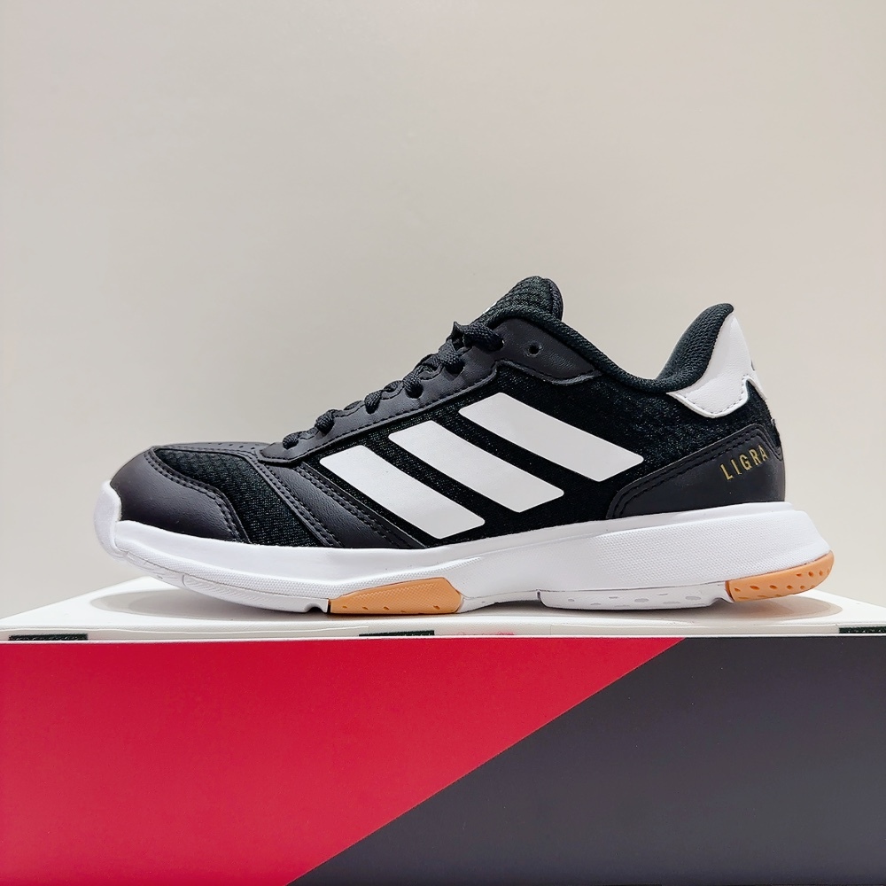 adidas Ligra 8 M 男女款 黑色 透氣 訓練 運動 羽球鞋 排球鞋 羽排球鞋 IH0526
