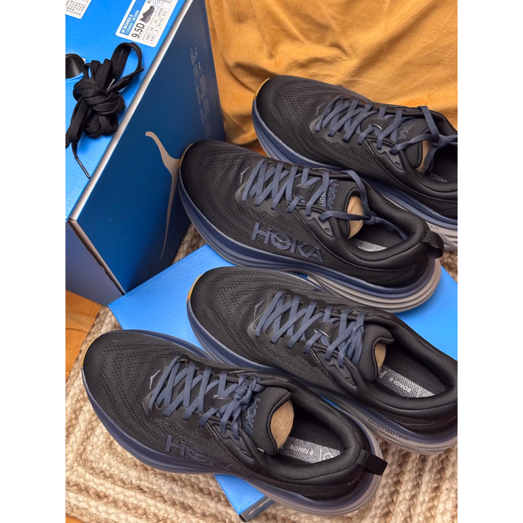 HOKA Bondi 8 黑鐵灰US10│超軟彈避震│男款代購現貨│潮流舒適日常必備