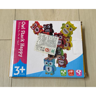 （二手）木製貓頭鷹疊疊樂/平衡積木/兒童玩具