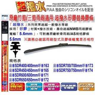 和霆車部品—日本PIAA 超撥水系列 保留原廠軟骨雨刷升級替換矽膠超撥水膠條 寬幅5.6mm SDR 同NWB AS規格