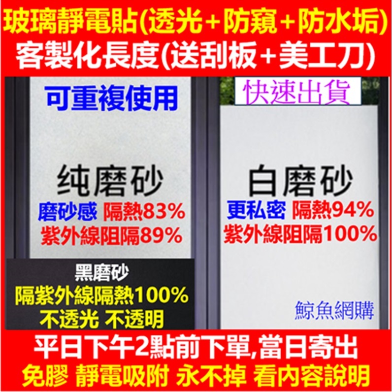 隔熱貼 無膠靜電玻璃貼 🛑加厚重複貼🛑獨家歐盟認證高雄現貨 玻璃防窺貼 霧面貼 霧面靜電貼 霧面窗貼 磨砂 浴室 玻璃貼
