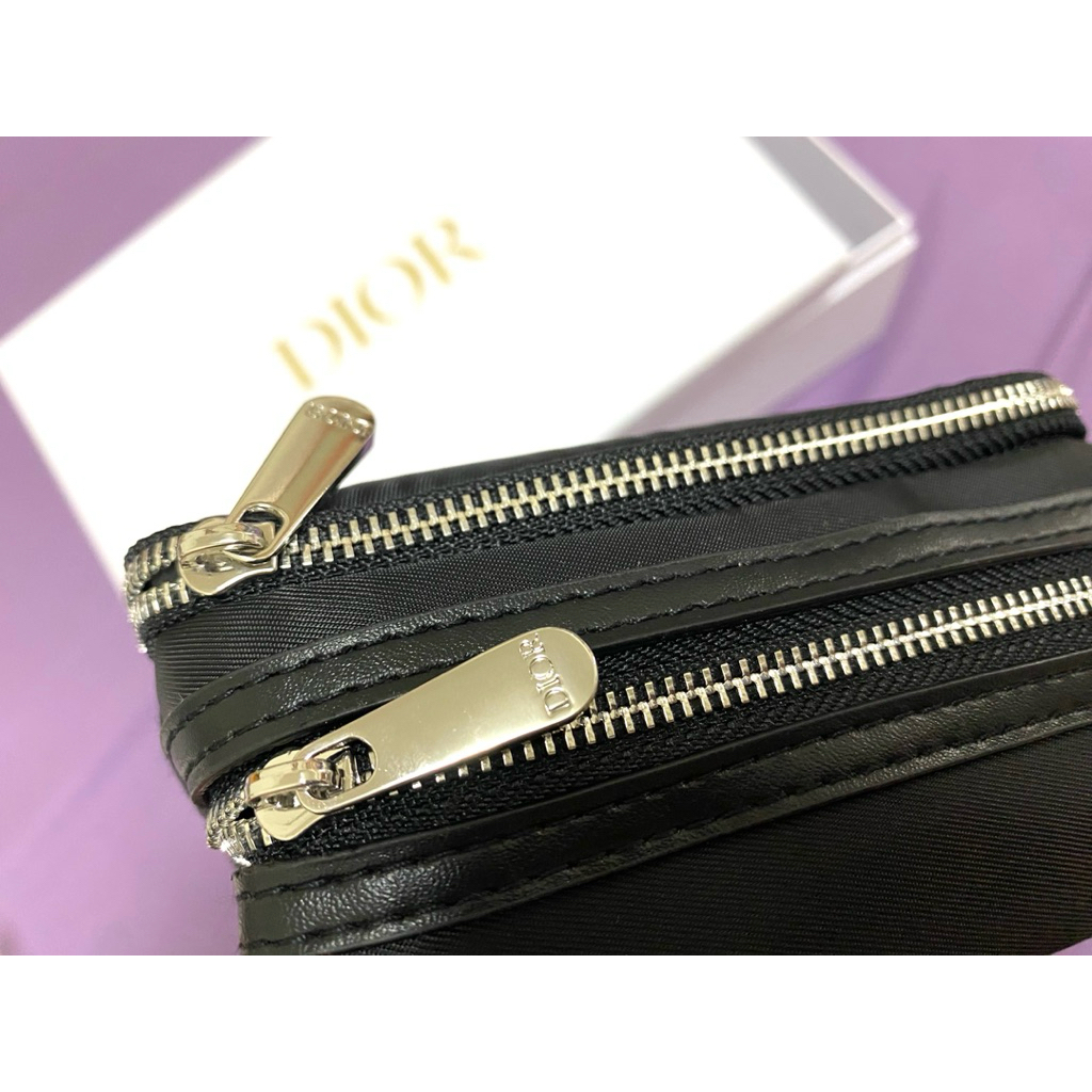 Dior 迪奧彩妝刷具組共4隻加雙層拉鏈黑色化妝包收納袋