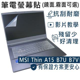 【Ezstick】MSI Thin A15 B7U B7UCX B7V B7VE 靜電式 螢幕貼 (可選鏡面或霧面)