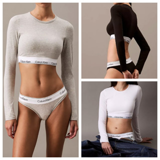 [S.E美國代購]Calvin Klein CK 短版長袖襯墊內衣 短版tee 運動上衣 純棉 合身 新品