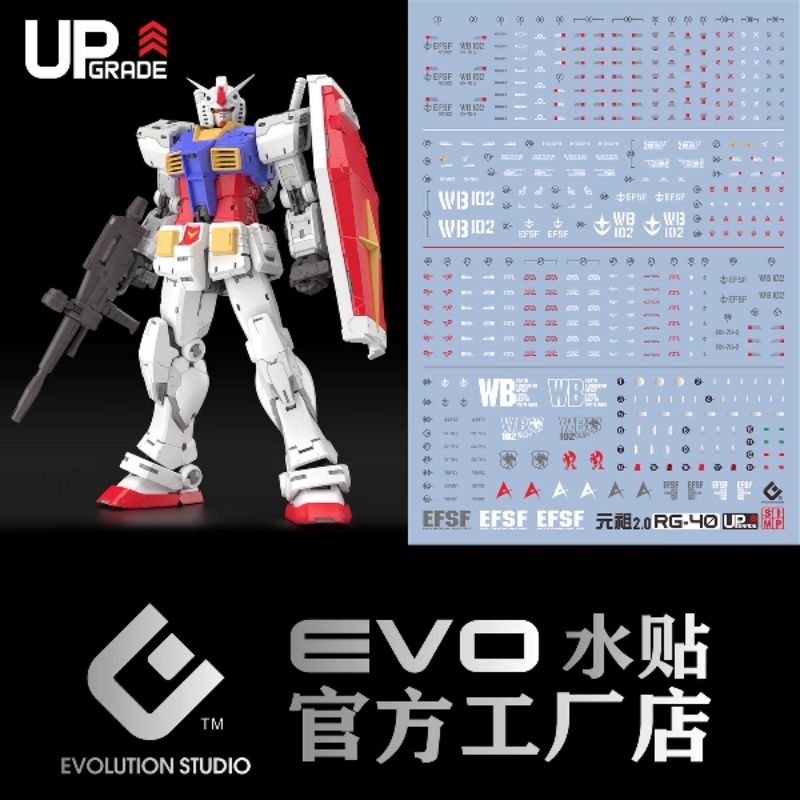 TC寶寶 現貨免等 EVO RG40 元祖2.0 升級版 高清晰 RX-78-2 初鋼 鋼彈 RGU 螢光水貼