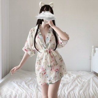 S~XL性感日本印花和服 變裝派對 多尺碼性感睡衣 角色扮演 展場服 大尺碼情趣角色服 浴衣 C1622