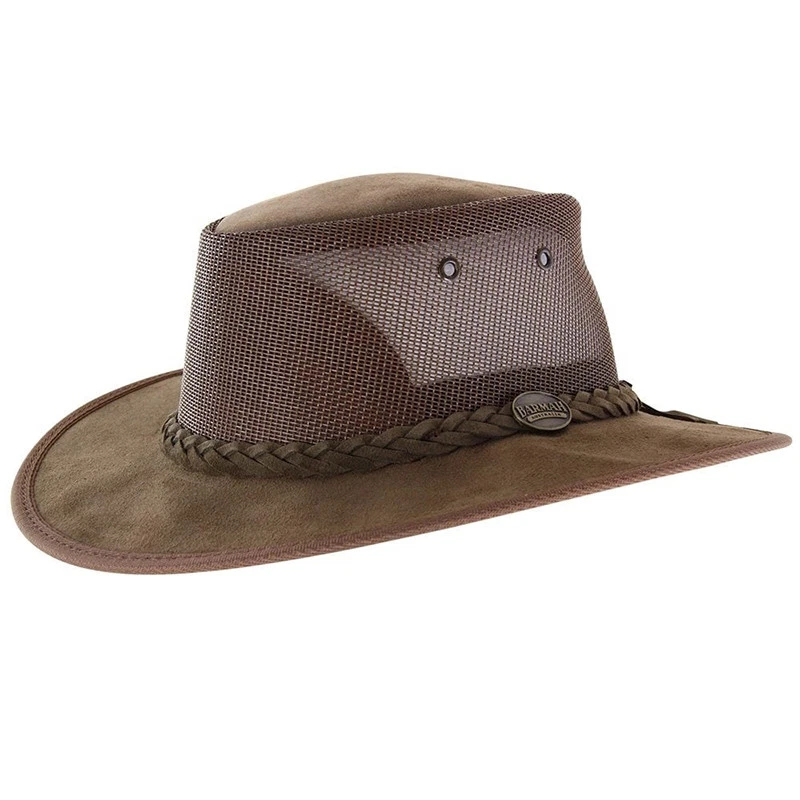 [阿爾卑斯戶外 三峽] Barmah Foldaway 折疊式牛麂皮涼帽 棕色 1064RB