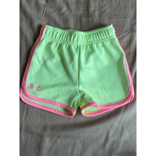 （二手近全新，無汙漬無破損 ) UNDER ARMOUR 嬰童 短褲 螢光黃 3/6M