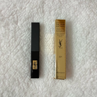 降價 現貨速出 ♥️ YSL 聖羅蘭 小黑條 奢華緞面 絨霧 唇膏 口紅 321 熾愛 棕紅