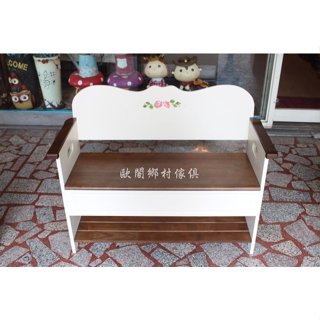 ＊歐閣鄉村傢俱＊橡膠木 彩繪掀蓋穿鞋椅 實木鞋櫃 鞋架 掀蓋收納椅 鄉村風鞋櫃 玄關椅 穿鞋椅 坐鞋櫃 休閒椅