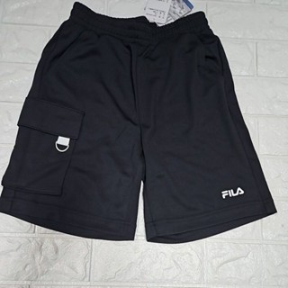 135-165a...臺灣製造Fila專櫃款隔季降價工裝造型吸濕排汗彈性運動短褲4704