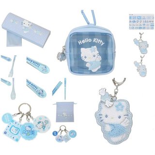 ♥小玫瑰日本精品♥ Hello Kitty硬殼眼鏡盒 刺繡/壓克力鑰匙圈 束口袋 貼紙 收納包 筷子 湯匙 叉子~3