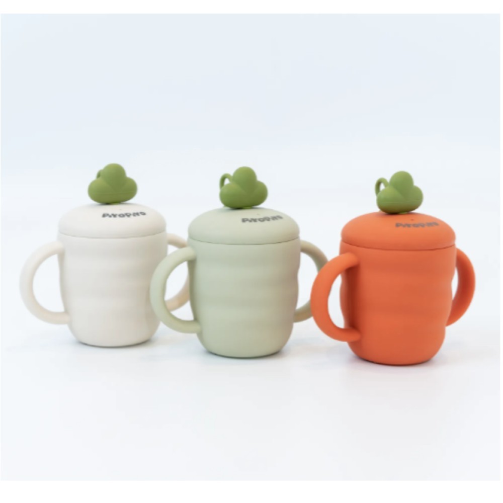 黃色小鴨 鉑金矽膠嬰兒零食吸管兩用蘿蔔杯