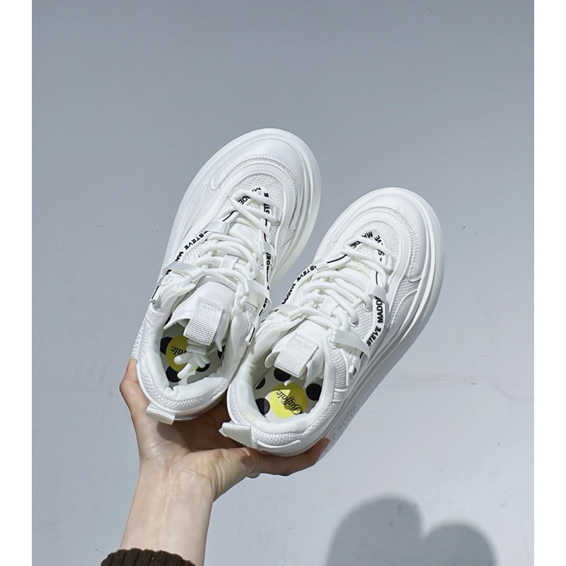 STEVE MADDEN 歐美精品時尚舒適綁帶女鞋休閒鞋小白鞋厚底運動鞋