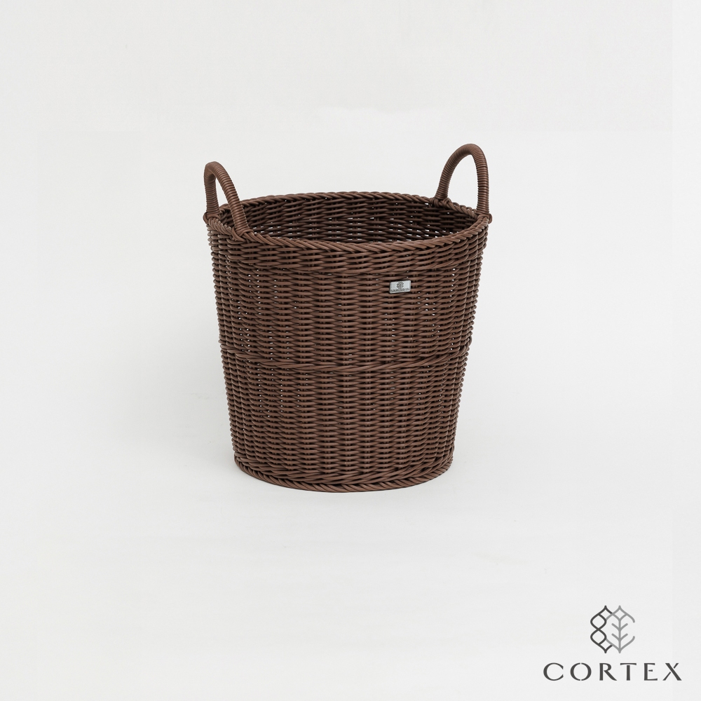 CORTEX 編織籃 仿藤籃 洗衣籃 圓型609 深咖啡色