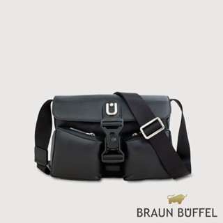 【BRAUN BUFFEL 德國小金牛】臺灣總代理 亞斯賓 斜揹包-黑色/BF544-60-BK