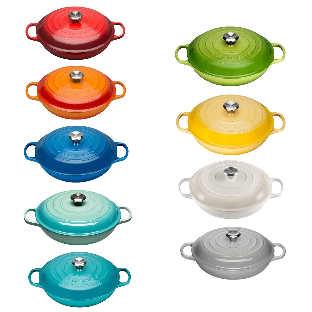 【易油網】Le Creuset 淺圓鑄鐵鍋 淺圓鍋 淺鍋 壽喜燒 30cm 新款LC鍋琺瑯鍋 各種顏色