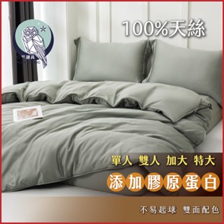 《伯尼寢具》青石綠 床包兩用被組 天絲60支 tencel 床包 枕套 裸睡 床單 100%萊賽爾纖維 防蟎 膠原蛋白
