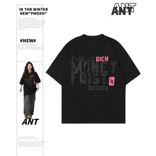 【ANT】290克重磅純棉字母數碼印染五分袖t恤 短袖上衣 純棉 t恤 重磅短袖 潮流短袖 寬鬆短袖 精品短袖 純棉上衣