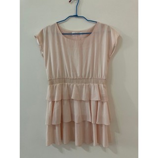 [二手衣著]NONO Fashion粉膚色夏季蛋糕裙洋裝/小洋裝/小禮服/婚禮伴娘