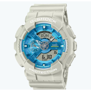 CASIO 卡西歐G-SHOCK 綠洲 湛藍海水 沙漠米白 大錶殼雙顯錶 GA-110AS-5A