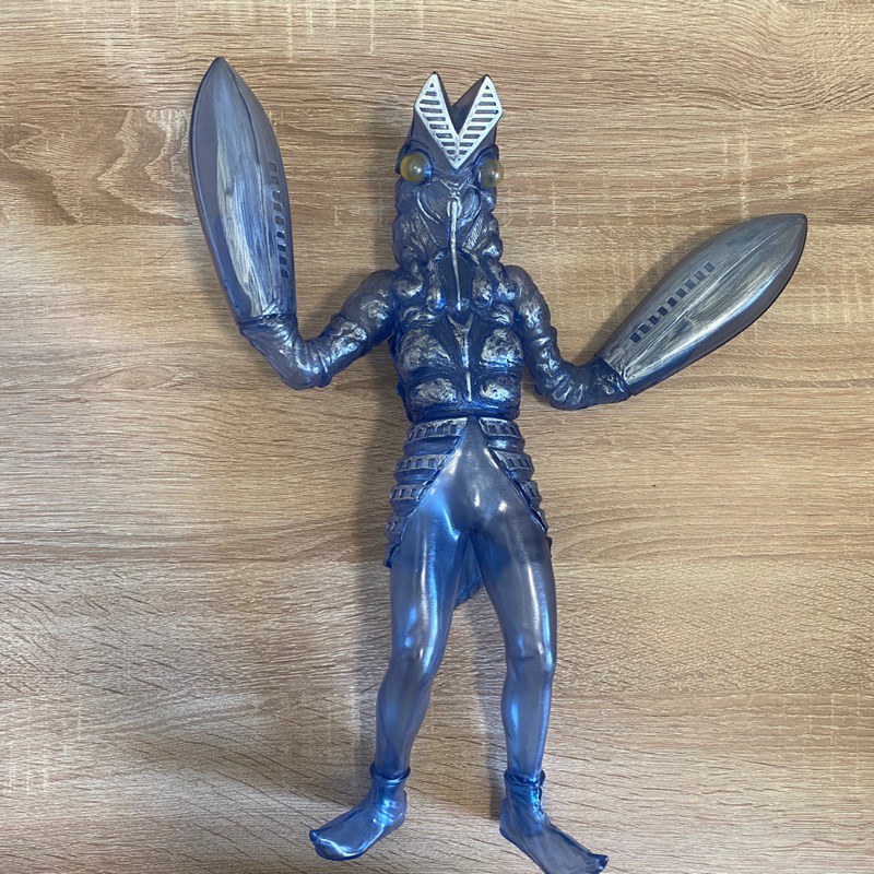 特價！正版日本 老玩具大型巴爾坦星人 藍透軟膠28-30公分全長