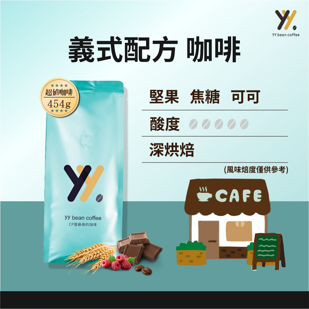 【yy bean coffee】義式配方咖啡豆  商業用豆 一磅裝  ※超值【CP值最高咖啡豆】