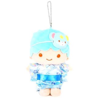 正版 三麗鷗 Sanrio 雙子星 KiKi 絨毛吊飾 玩偶吊飾 玩偶鑰匙圈 夏日祭典系列 面具玩偶娃娃