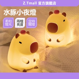 卡皮巴拉小夜燈 水豚小夜燈 拍拍燈 寶寶夜燈 交換禮物 拍拍燈 氣氛燈床頭燈 可愛床頭燈 夜燈 生日禮物 ZT官方旗艦店