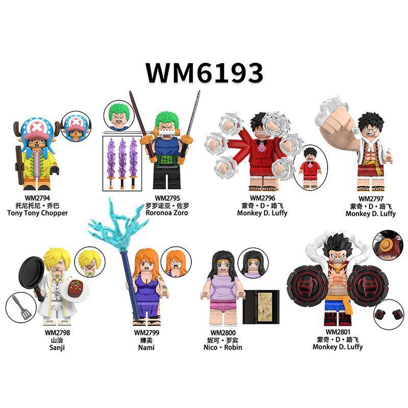 (積木學姊)WM6193海賊王弗朗基克洛克達爾 羅 巴基 甚平 多弗朗明哥波亞漢庫克喬拉可爾米霍克人偶 積木