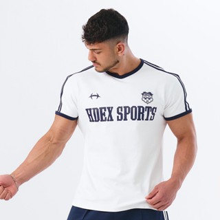 【HDEX】Sporty Ringer Muscle Fit 滾邊短袖運動上衣 白色