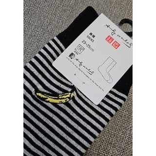 【貝比尼尼】UNIQLO 長襪 香蕉 條紋 尺碼23-25cm
